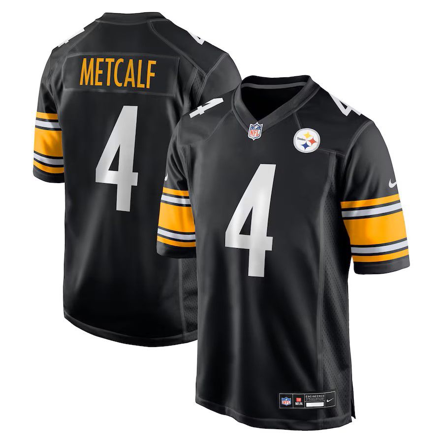 Men Pittsburgh Steelers #4 DK Metcalf Nike Black 2025 Game Player NFL Jersey